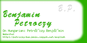 benjamin petroczy business card